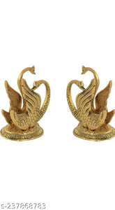 Metal swan napkin holders set of 2, antique golden finish, handmade Indian artifact for table decor