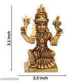 Brass Karmari Amman statue, exquisitely crafted from premium brass, featuring Goddess Durga Mariyamman Maa Arulmigu Kamakshi Amman Shakthi Devi. Height: 3.1 inch