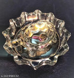 Clear crystal turtle Feng Shui showpiece for career luck, Indian-made, 8cm x 3.5cm x 5cm