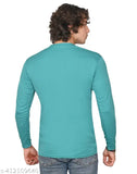 Sea green and mustard yellow long sleeve t-shirt for men and boys, soft polyester fabric, classic round neck design