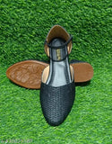 Synthetic embellished ballerinas for ladies, closed back, popular party wear sandals in sizes IND-4 to IND-9. Made in India