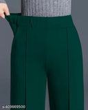 Solid cotton blend retro women's trousers, popular for all-season comfort and style. Made in India." (92 characters)