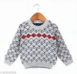 Wool striped sweater with full sleeves for boys, warm and trendy