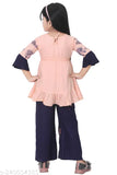 Printed rayon floral top & pyjama set for girls age 1-9, lightweight and comfortable Indian-made fashion