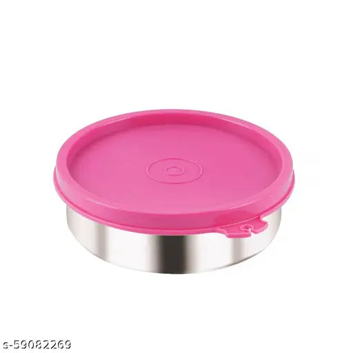 Red stainless steel lunch box set with 5 containers - microwave-safe for on-the-go meals