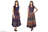 Sleeveless, printed cotton middi kurti from Sur Fashion, XL size, bust 42in, Indian origin