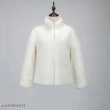 White crazy fur SCR wool sweater, long sleeves solid design for women's size S, bust 36 inches, length 27 inches