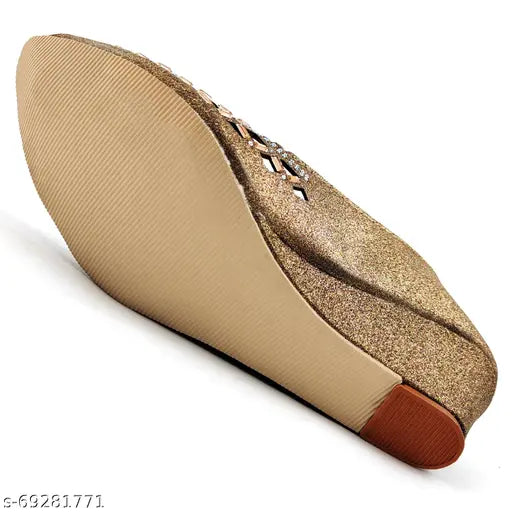 Synthetic embellished lightweight bellies by FINXFAIMA - perfect women's wedges for any occasion