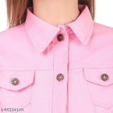 Black and pink combo color jacket, M size, update style with various shirt colors, Indian origin