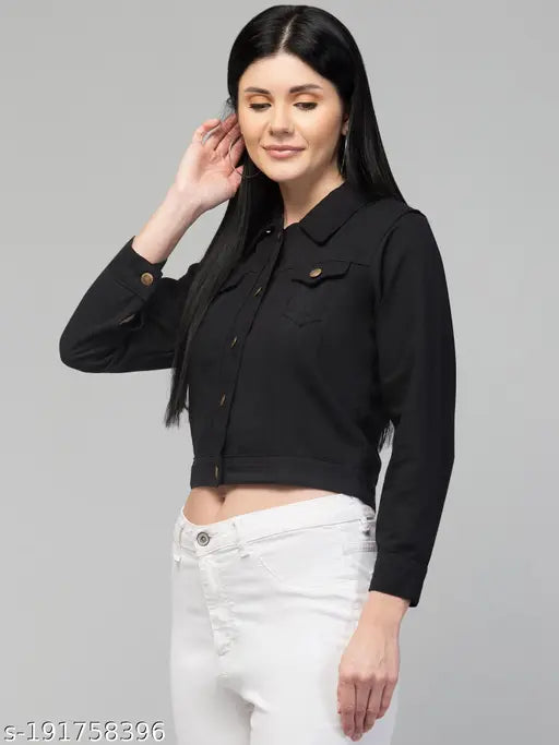 Black denim waistcoat for women, stylish and versatile, made in India