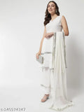 Rayon dupatta set with kurta and bottomwear for women, solid-patterned traditional rayon fabric for any occasion