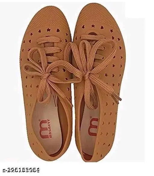 Stylish PU women's bellies (size: IND-3 to IND-8) with textured pattern, slip-on fastening