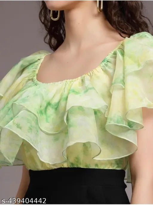 Green lycra jumpsuit with short sleeves, dyed/washed pattern for women's fashion. Sizes: S-XXL (Indian sizing). Made in India