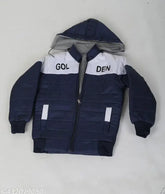 Nevi blue polyester kids solid jacket, comfortable fit for 2-3 years (length size: 18 in, chest size: 27 in, waist size: 29 in), country of origin: India