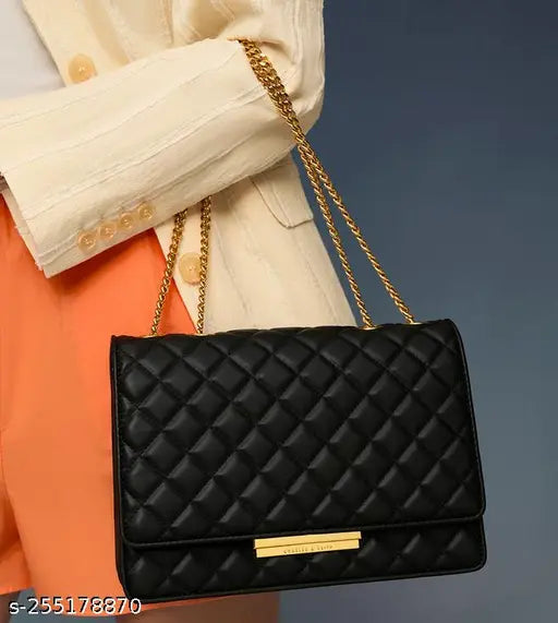 Stylish PU checked net sling bag, small size for women's casual outings