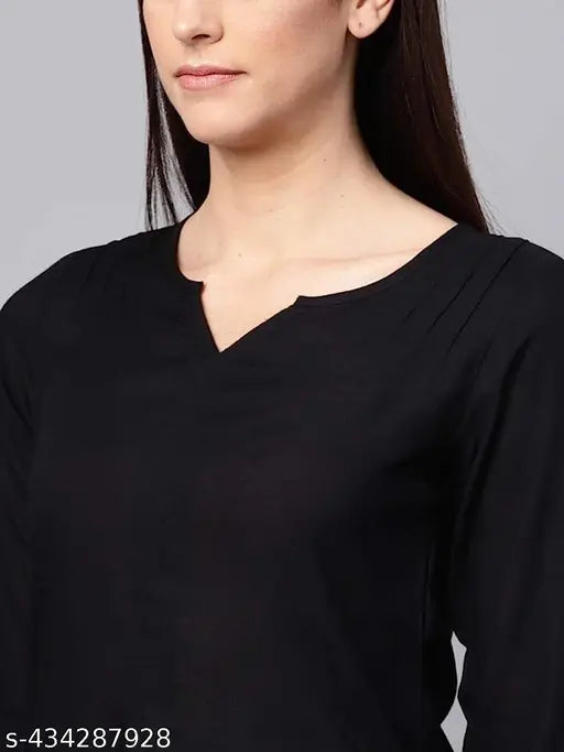 Rayon kurta with palazzos, latest solid-colored Indian outfit set for women on display