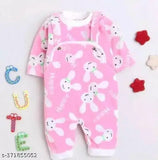 Wool long-sleeved party sweater pyjama for new born boys & girls, festive print design for 0 to 3 months, India origin