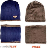 Navy Blue woolen cap with face cover and neck warmer, embroidered pattern, perfect for outdoor activities and daily wear. Made in India (2-in-1)