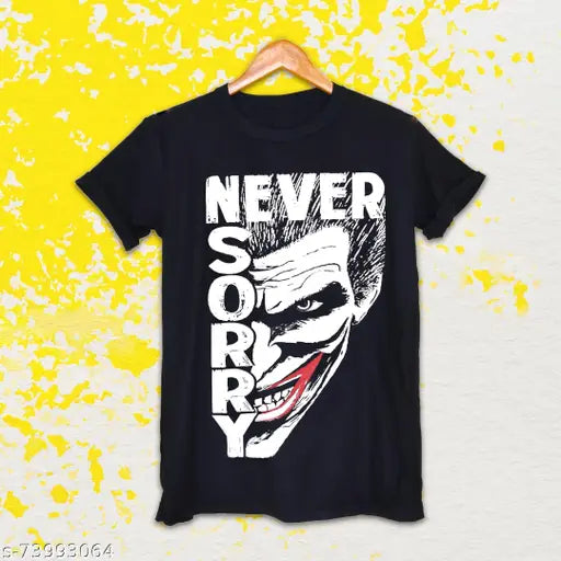 Glow-in-the-dark cotton Fklan Joker T-Shirt (India), short sleeves with radium print joker design, size M/Chest 38 in, L/Chest 40 in, XL/Chest 42 in, XXL