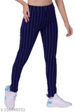 Striped cotton blend jeggings pack of 3 - Ankle length, skin-fit style for women, sizes S-M (Hip size 28-34in), made in India