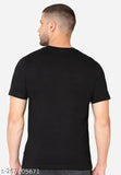 Printed black polyester short-sleeve Beard Men Saini T-shirt, size M (38 in chest)