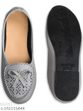 Synthetic ballerina flats for women - LLASER CUTTING LOFFER FOR WOMEN Bellies, textured slip-on shoes in various sizes (IND-4 to IND-9)