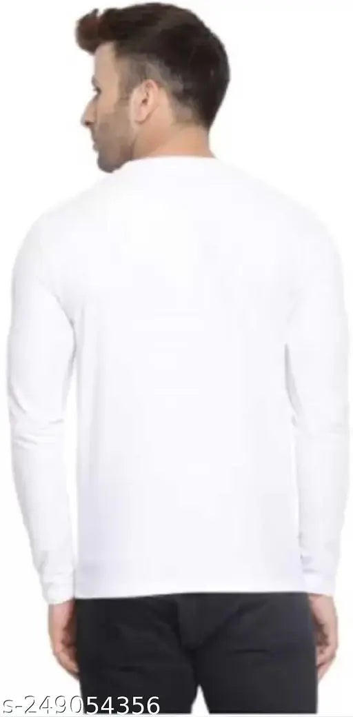 VOSIMO men's full sleeve printed cotton t-shirt, vibrant design on long sleeves, size S (36in/25in), made in India