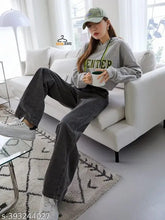 Women's wide-leg denim jeans from Vivda, size 14. High-quality non-stretchable Indian denim." (125 characters)