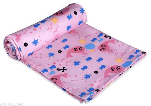 Pink organic cotton flannel swaddle blanket 90cm x 90cm, ideal for heavy winter use