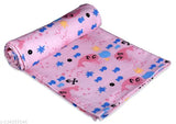 Pink organic cotton flannel swaddle blanket 90cm x 90cm, ideal for heavy winter use