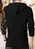 Mens cotton blend hooded lion printed t-shirt with mask, long sleeves, size L (India)