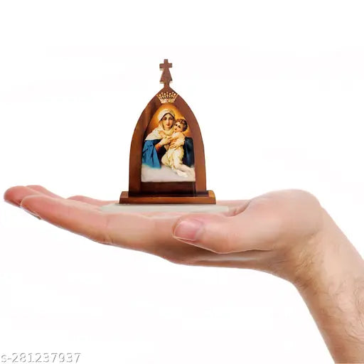 Multi-colored acrylic Holy Cross statue for car dashboard and home decor, perfect for gifting or church use (2 pcs)
