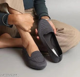 Black synthetic ballerina juttis for women, Soltrex brand, classic and stylish with comfort, solid net texture