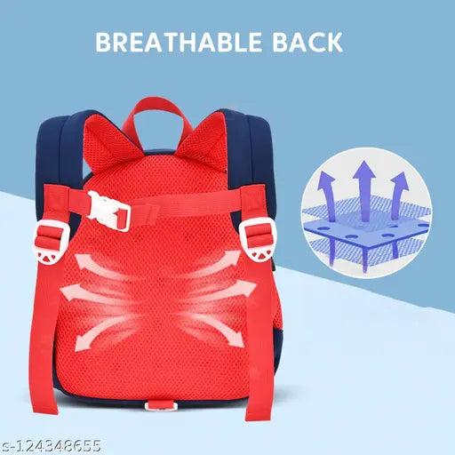 Waterproof 3D baby dino backpack in polyester net, perfect for toddler school days or picnics. Adorable cartoon design, adjustable straps, and spacious with 5 compartments. Ideal gift for pre-school kids, waterproof material ensures protection from rain." (125 characters)