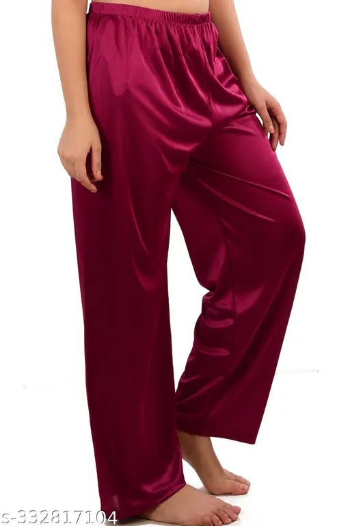 Women's maxi length satin pyjama in soft silky fabric, perfect for comfortable and chic nightwear