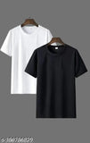 Black and white striped polycotton men's t-shirt pack of 2 on hanger, available in sizes S-XXL