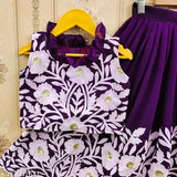 Georgette floral embroidered lehenga choli for girls, 2-3 years