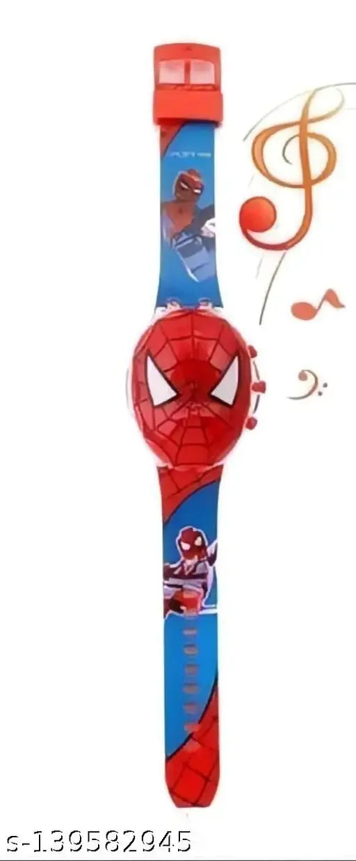 Glowing SpiderMan & Hulk watches for kids, digital action figures with disco music & lights, free size, made in India