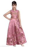 Silk blend party dress for girls only, solid net three-quarter sleeve frock from PARTYWEAR, suitable for ages 4-15 years