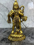 Brass Hanuman Ji Murti Idol BajranjBali decorative showpiece for home office temple, 20 cm x 18 cm x 10 cm