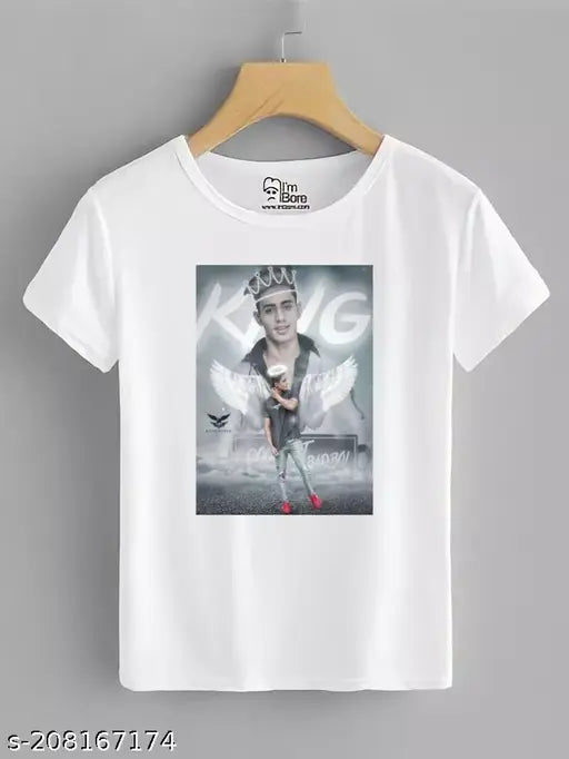 Blue Danish Zehen polyester t-shirt with short sleeves and printed design, size S
