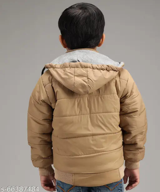 Colorblocked polyester full sleeve zipper hoodie for kids pack of 1, trendy winter wear jacket suitable for boys and girls