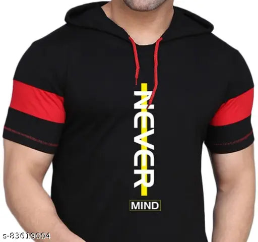 Cotton blend printed men's hoodie, rich biowashed Slowloris design on trendy Indian cotton t-shirt