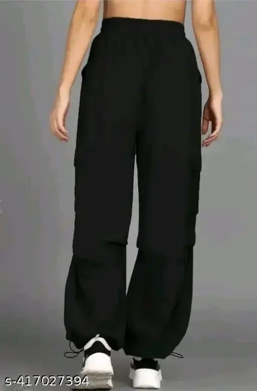 Solid polyester Asma Kargo pant, casual cargo trousers in various sizes (S-XL), made in India