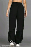 Solid polyester Asma Kargo pant, casual cargo trousers in various sizes (S-XL), made in India