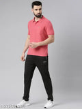 Pink red cotton polo t-shirt pack of 1, self-design pattern, suitable for all ages