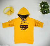 Boys' cotton hoodies with printed net pattern, suitable for 4-5 years, 6-7 years, 8-9 years, and 10-11 years. Made in India