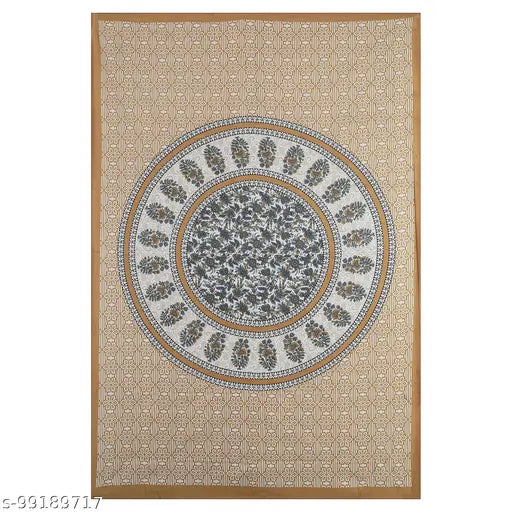 Cotton Jaipuri style single 60x90 aroma bedsheet, ideal for summer, country of origin: India