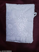Chikankari cotton pant for women in multiple sizes, intricate embroidery detail on soft cotton fabric