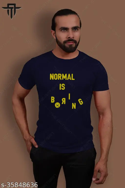 Artisan cotton round neck t-shirt, printed design on short sleeves, men's casual wear, made in India (S: 38in chest, 26in length)
